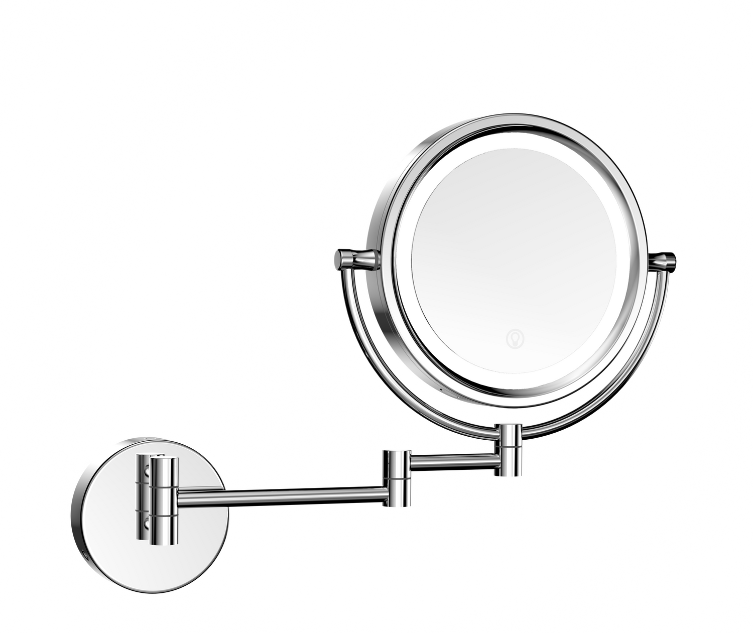 Dual Pure-Lux Brass Wall Mounted Lighted Makeup Mirror