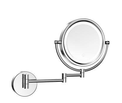 Dual Pure-Lux Brass Wall Mounted Lighted Makeup Mirror