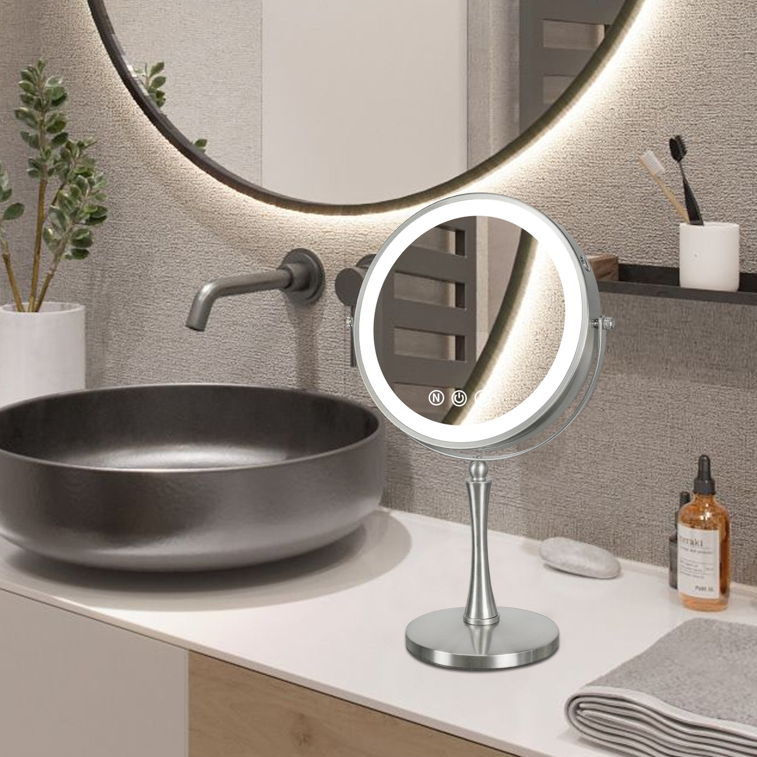 Ogee Lighted Tabletop Vanity mirror