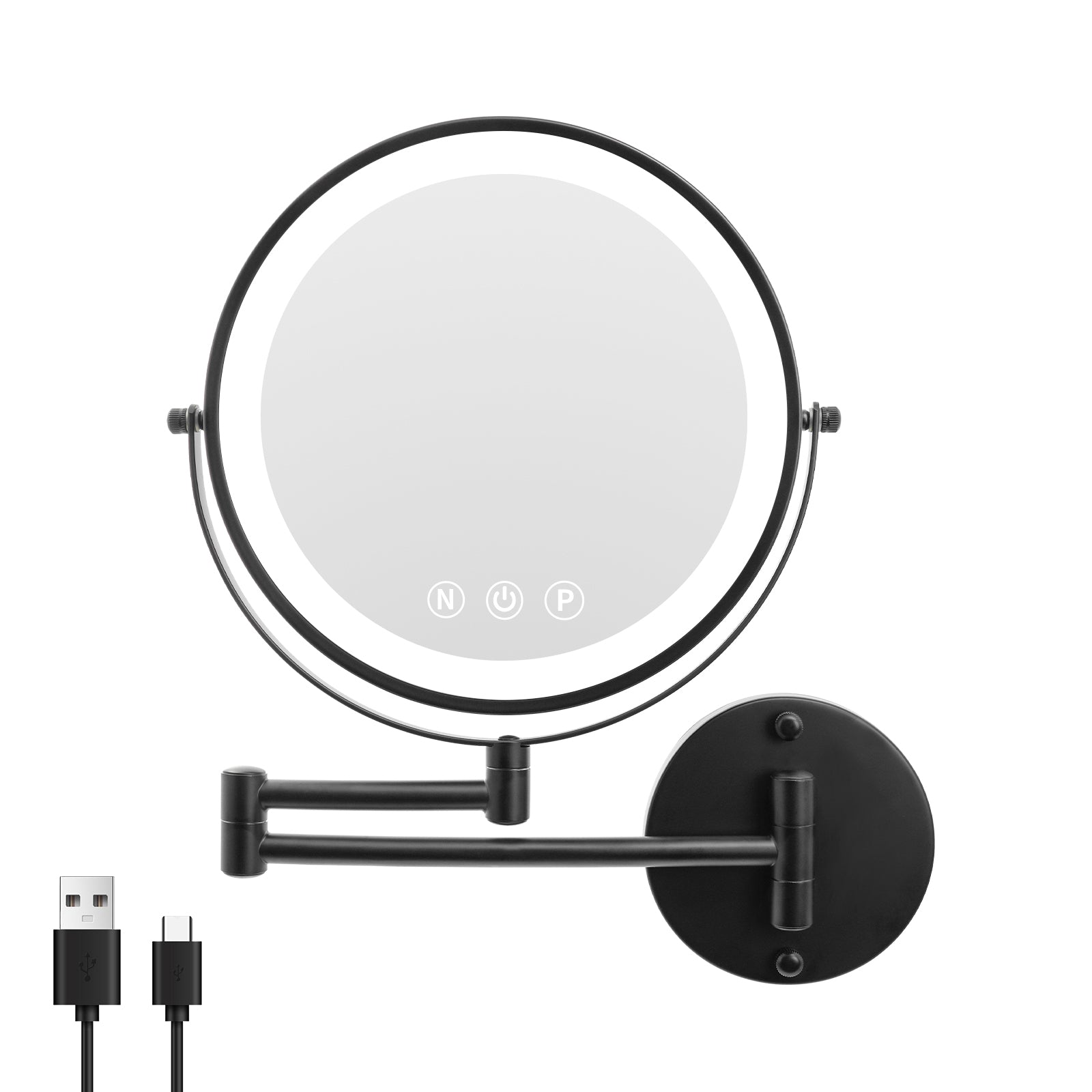 Oval Wall Mounted Lighted Makeup Mirror