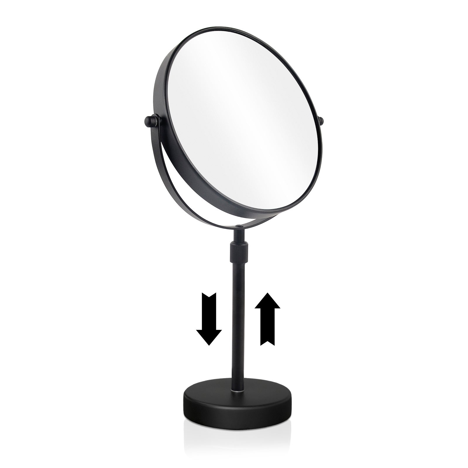 Satin Black Adjustable Height Makeup Mirror