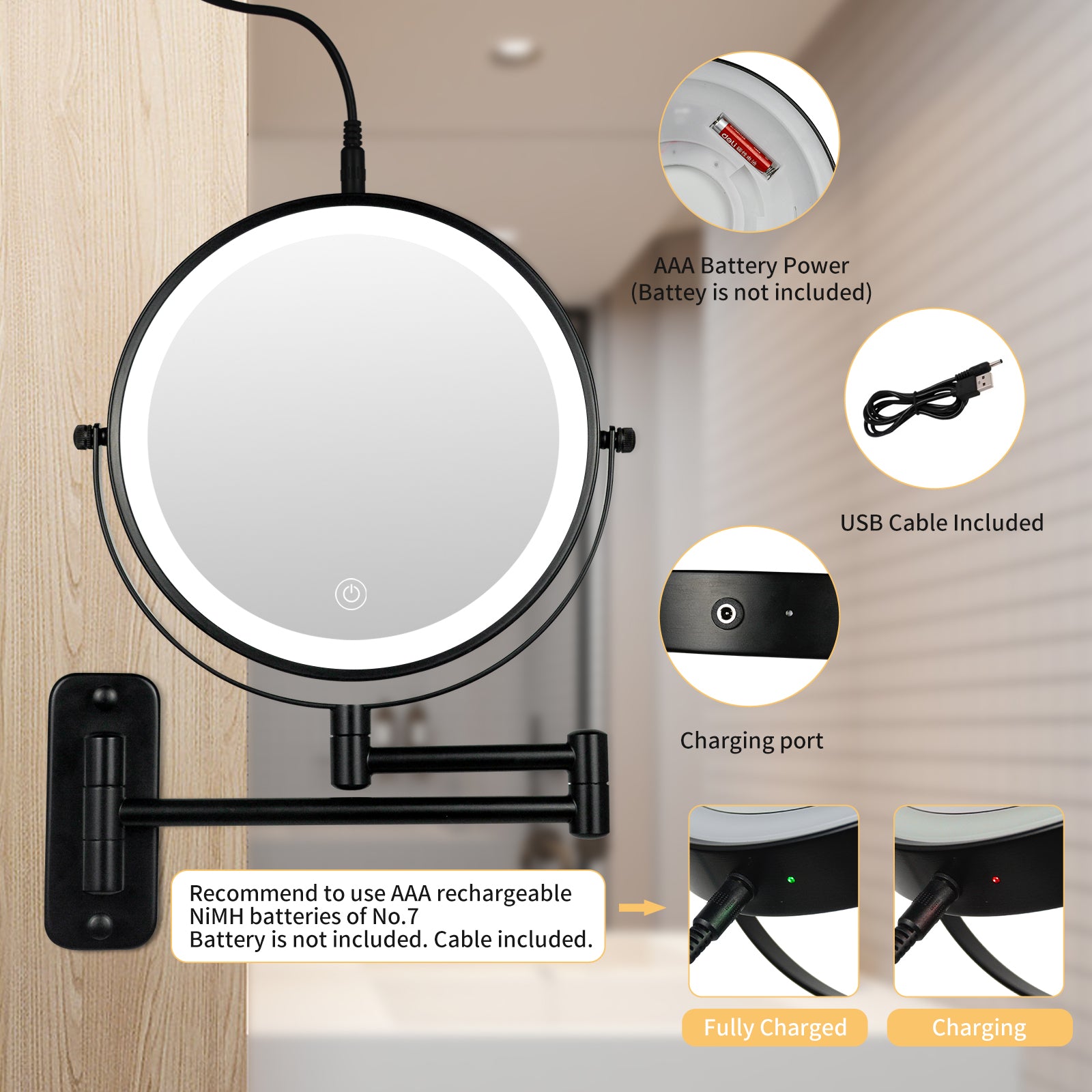 Wall Mounted Makeup Mirror With Light