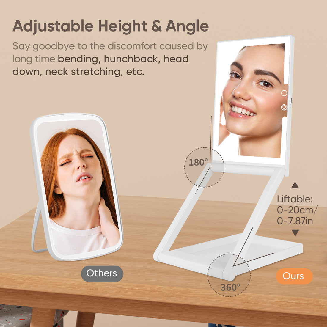 Lighted Trifold Travel Makeup Mirror