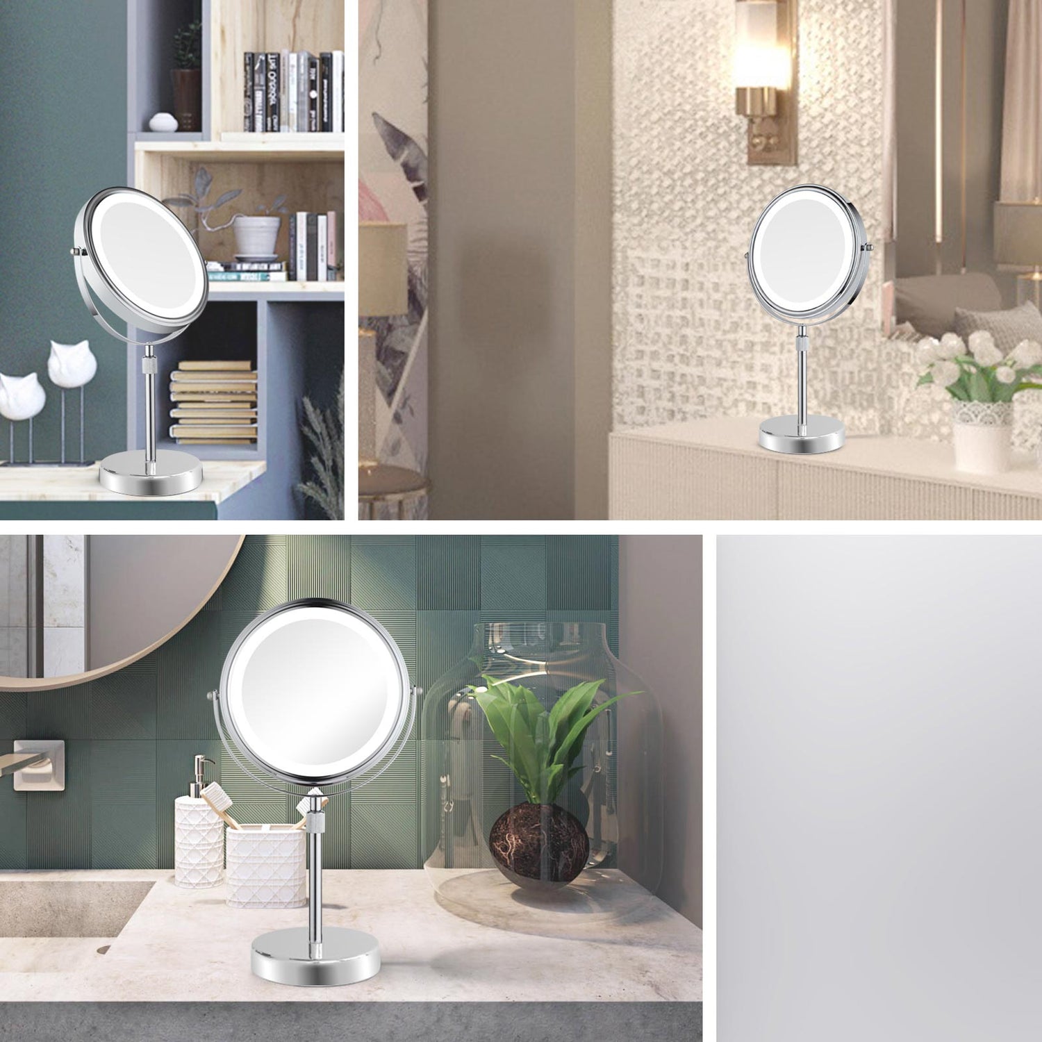 Adjustable Height LED Light Vanity Mirror