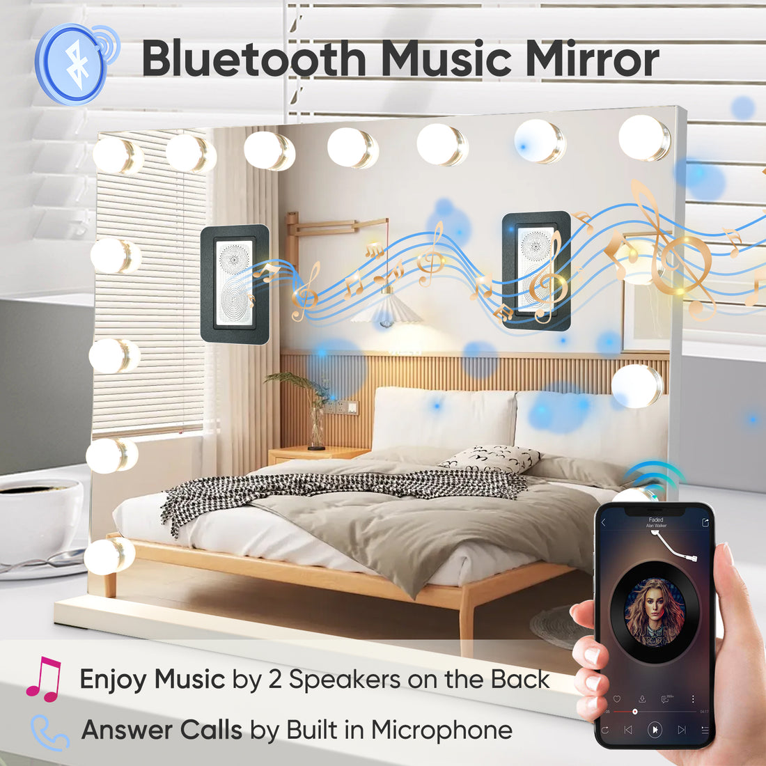 Bluetooth Hollywood Makeup Mirror