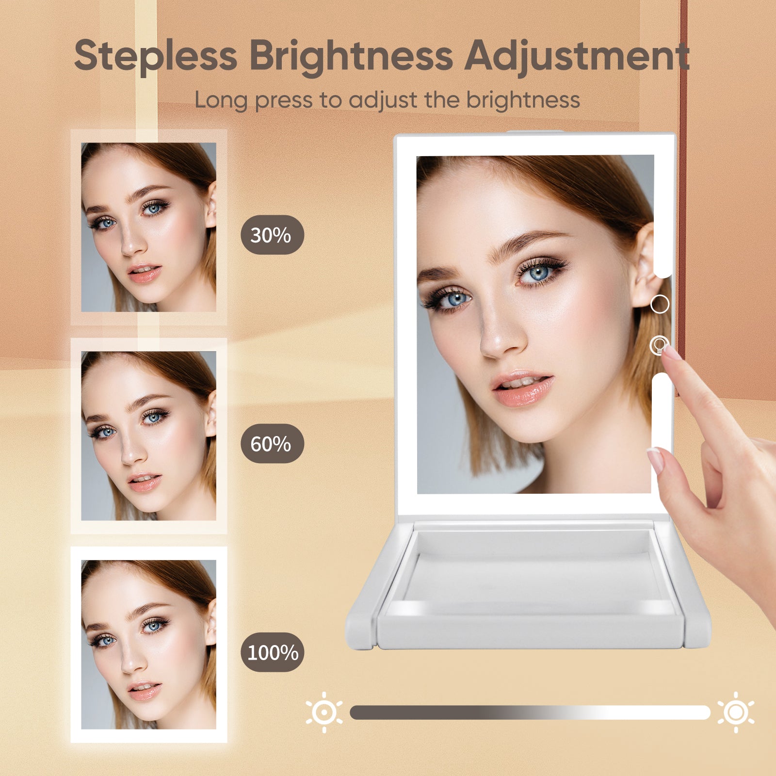 Lighted Trifold Travel Makeup Mirror