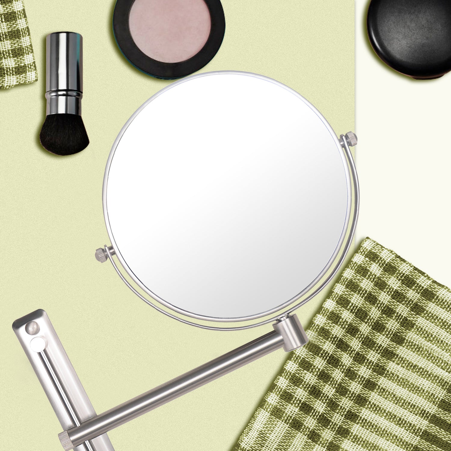 Adjustable Height Wall Mounted Makeup Mirror