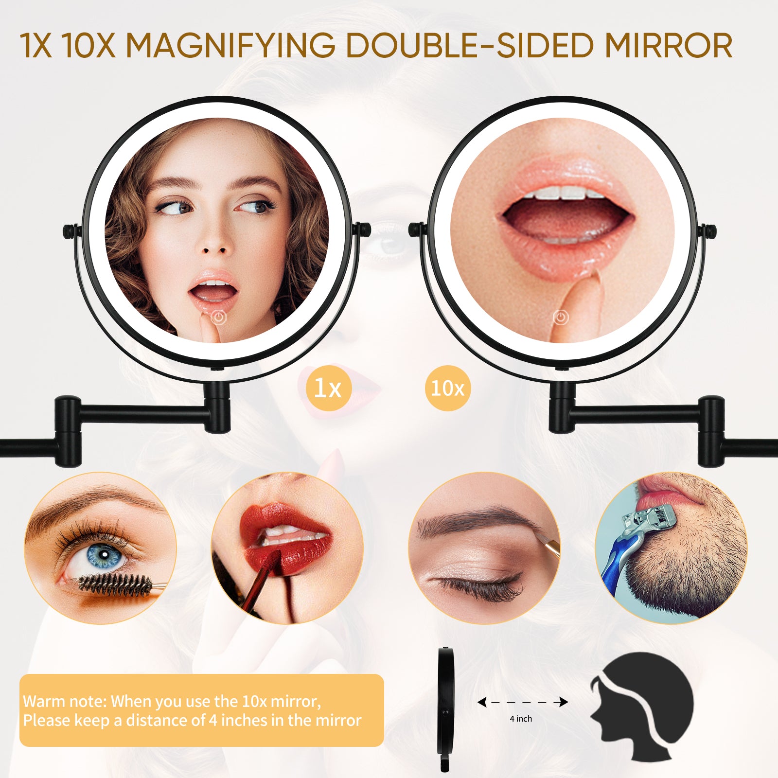 Wall Mounted Makeup Mirror With Light