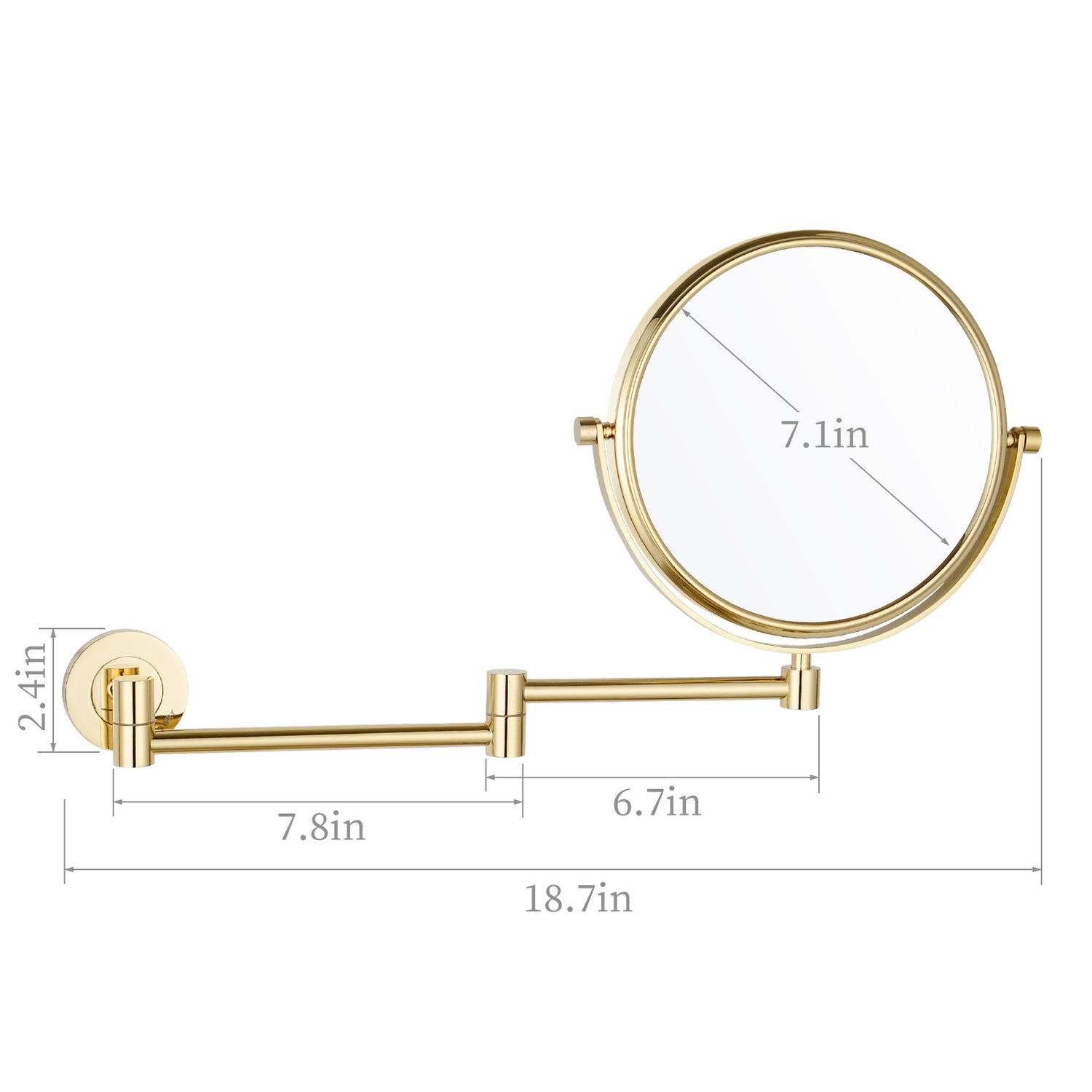 Gold Wall Mounted Makeup Mirror